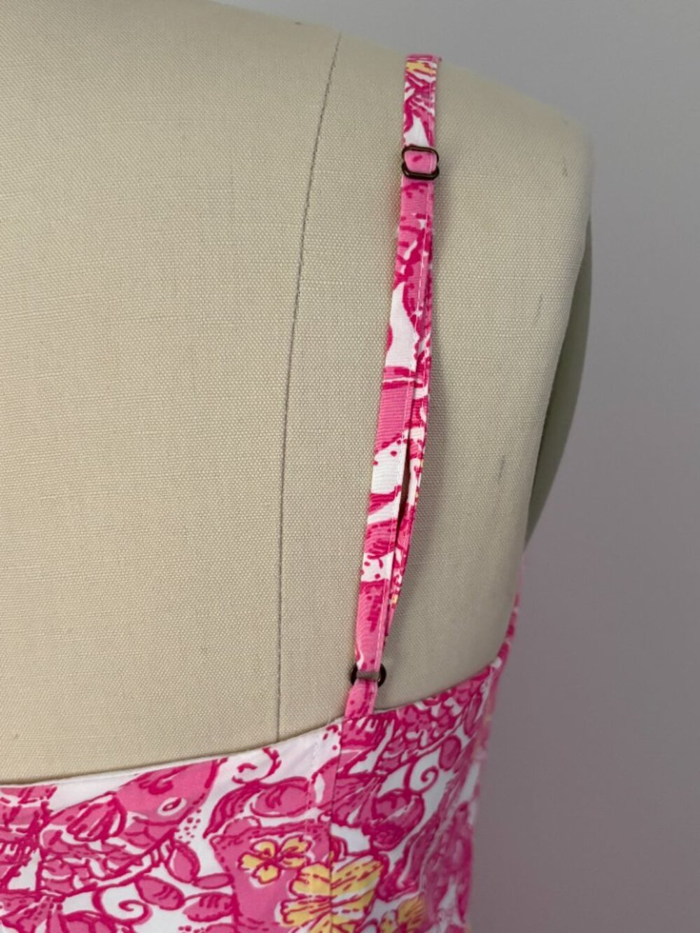 Lilly Pulitzer Georgie Dress Chum Bucket Pink Yellow Floral Grandmillennial Sz 8 - Picture 3 of 11